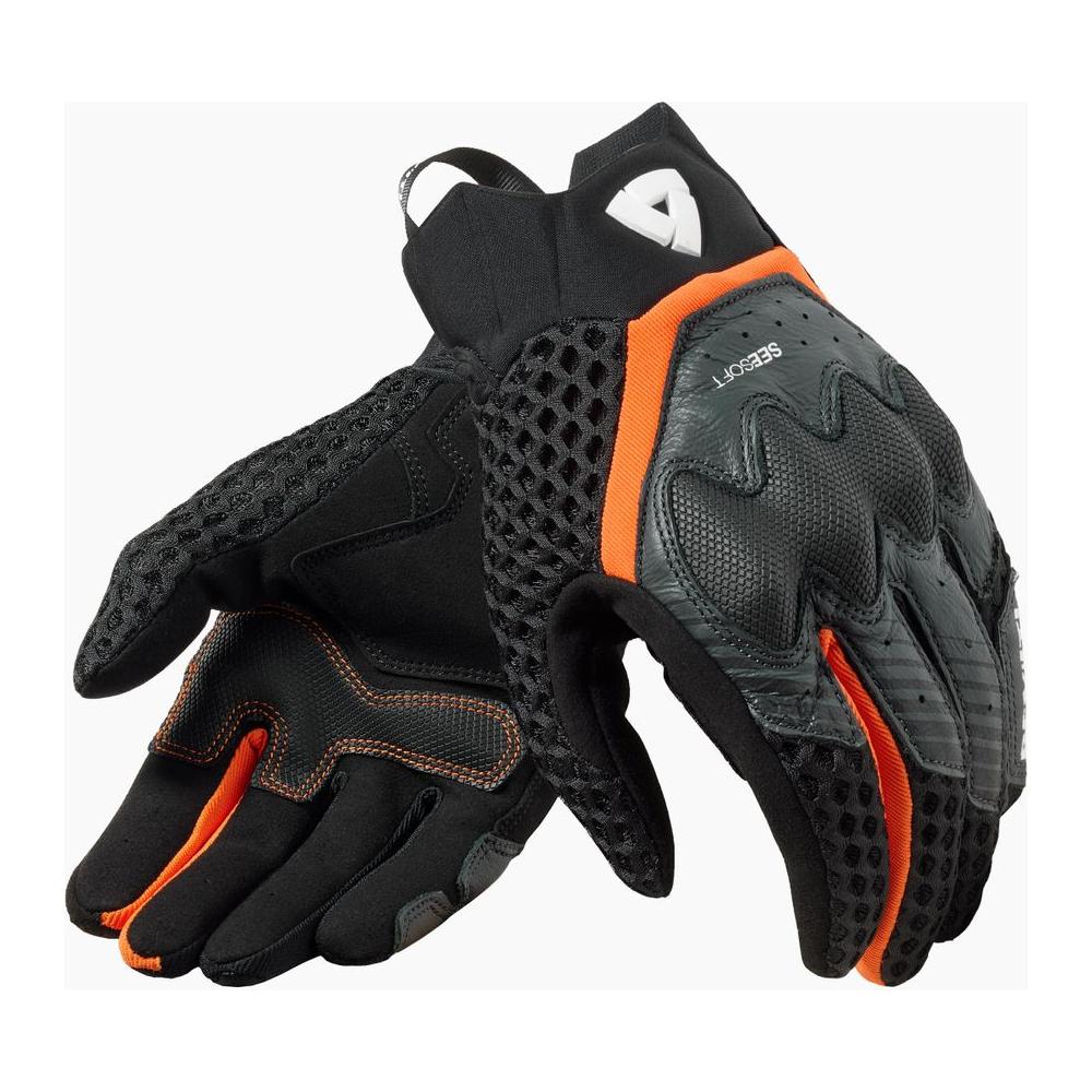 Revit Veloz Mesh Leather Gloves Black / Orange