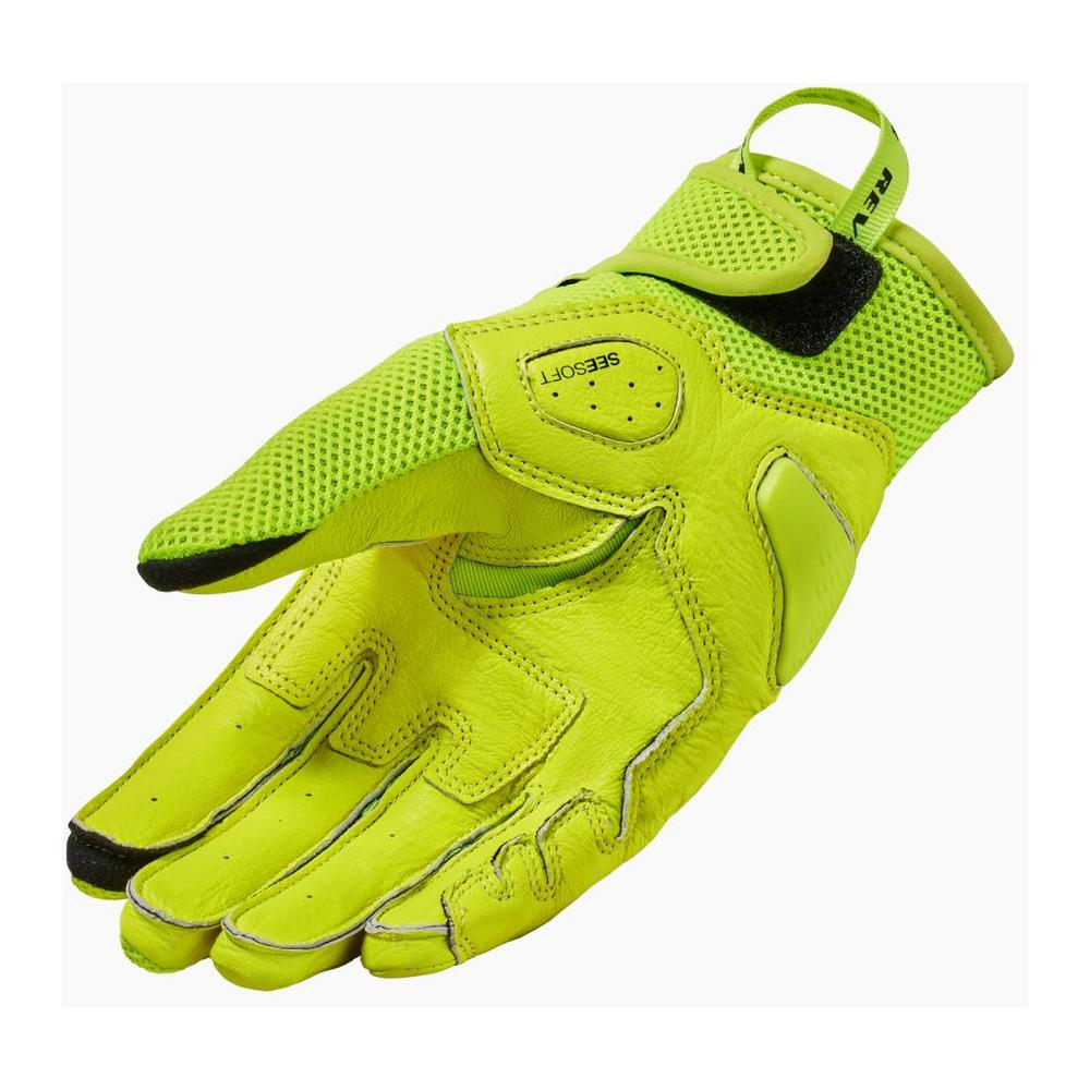 Revit Ritmo Mesh Leather Gloves Neon Yellow