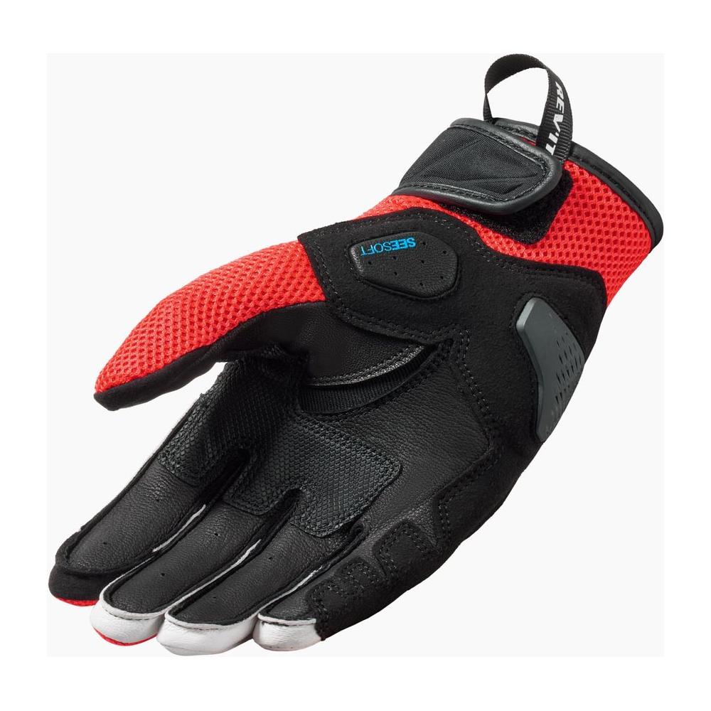 Revit Ritmo Mesh Leather Gloves Black / Neon Red