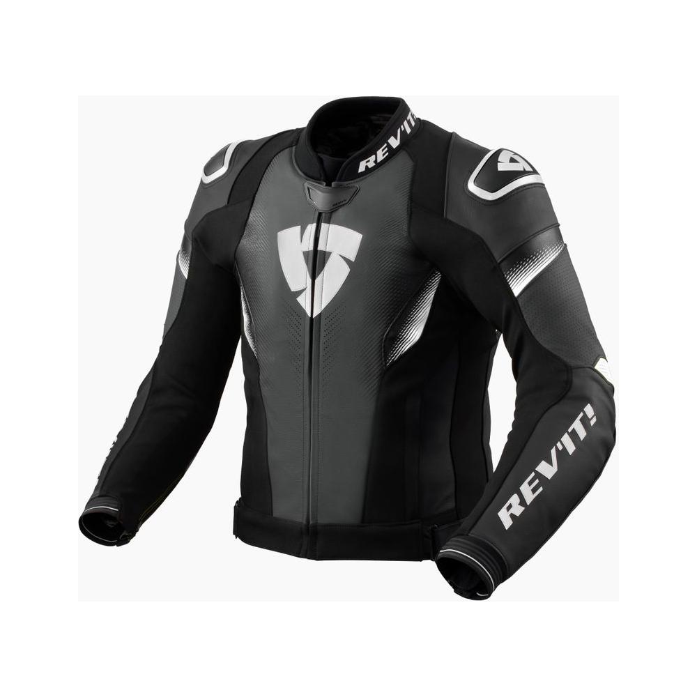 Revit Control Leather Jacket Black / White