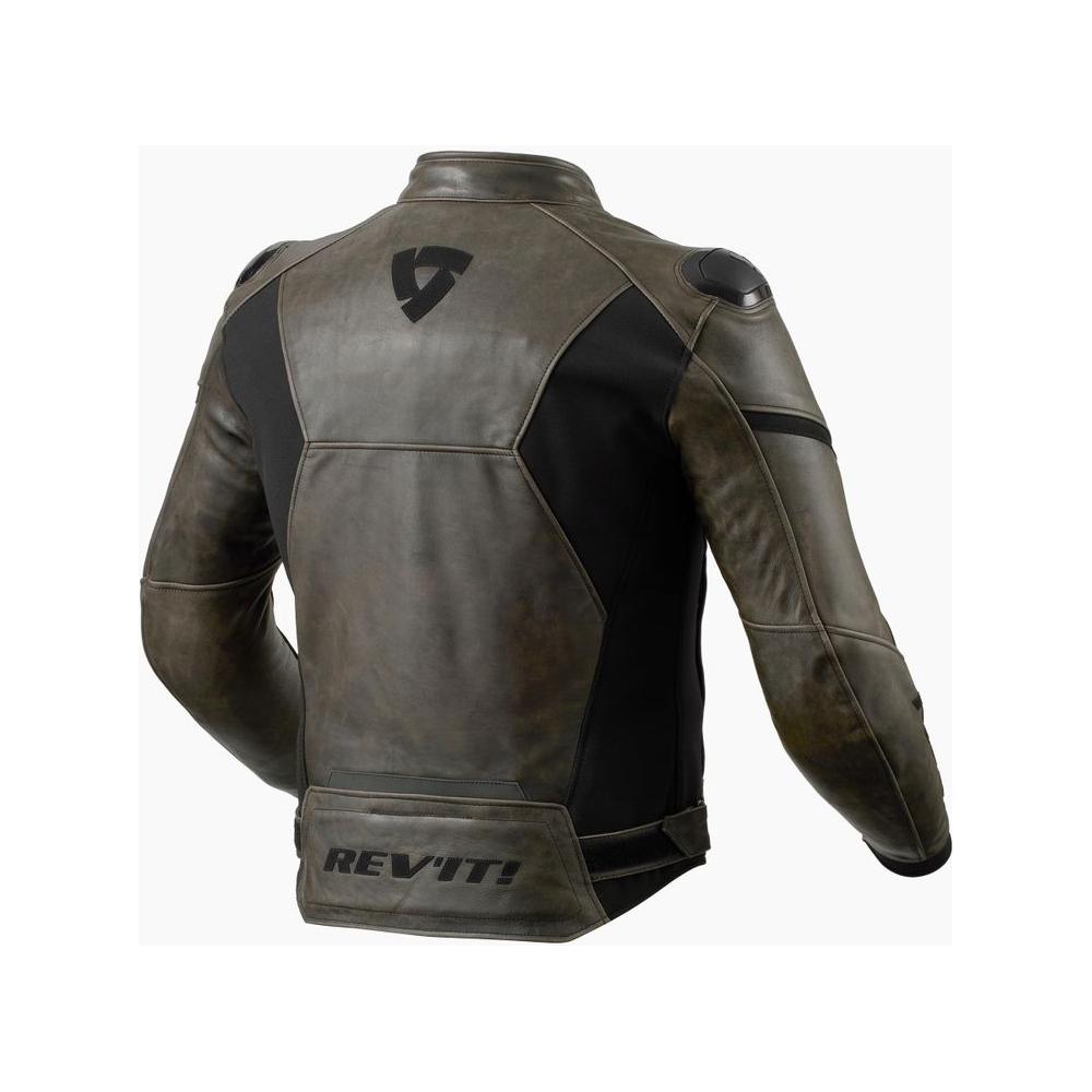 Revit Parallax Leather Jacket Black / Olive - FREE UK Shipping, FREE 365 Day Returns | Moto Central