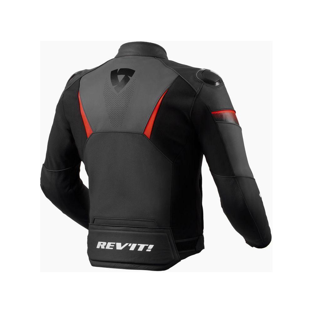 Revit Argon 2 Leather Jacket Black / Neon Red - FREE UK Shipping, FREE 365 Day Returns | Moto Central