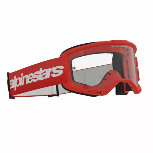 Alpinestars Vision 3 Wordmark Goggles Red / Clear - FREE UK Shipping, FREE 365 Day Returns | Moto Central