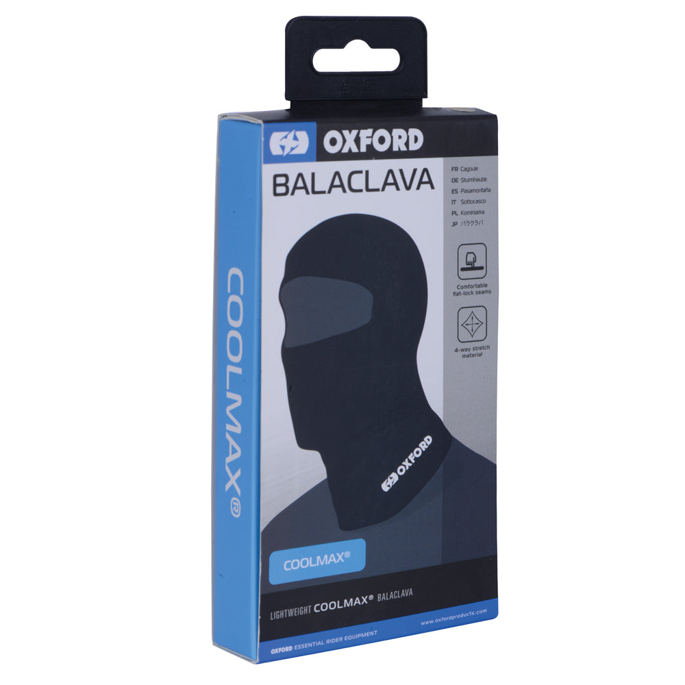 Oxford Coolmax Balaclava Black  - FREE UK Shipping, FREE 365 Day Returns | Moto Central