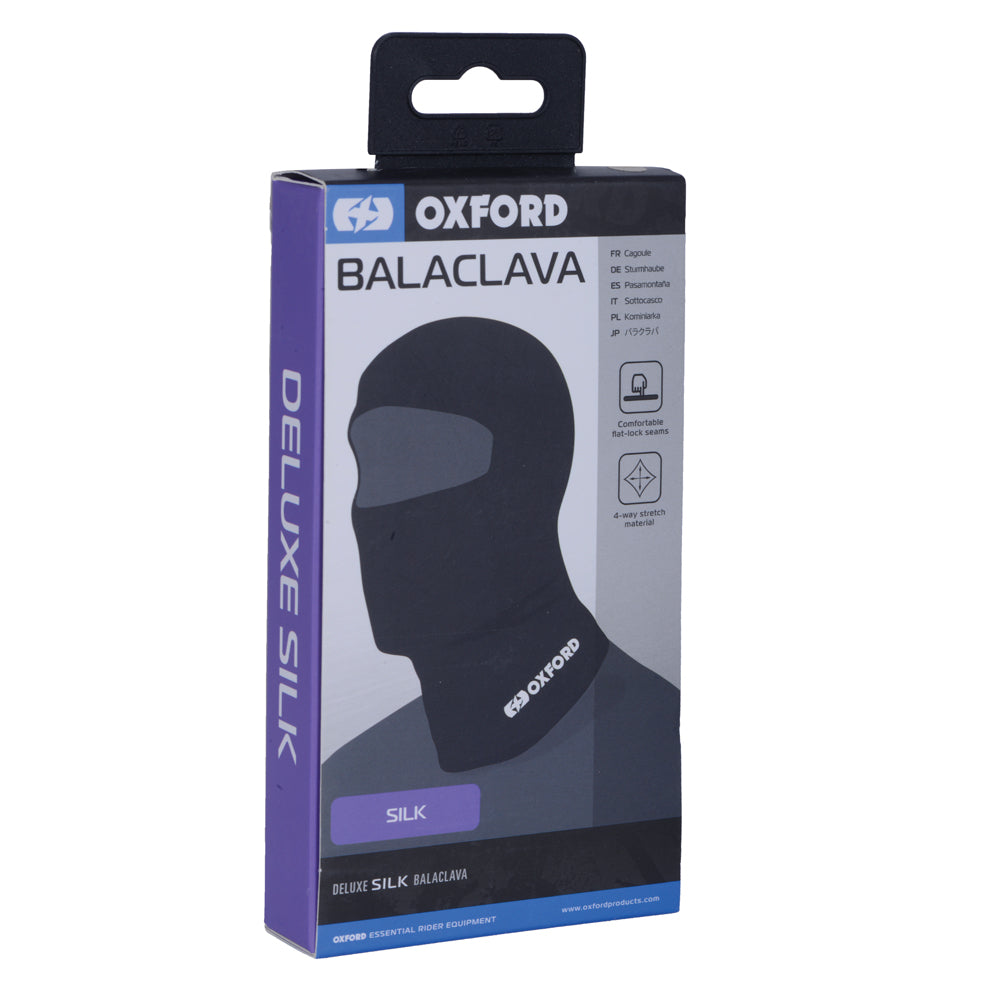 Oxford Deluxe Silk Balaclava Black - FREE UK Shipping, FREE 365 Day Returns | Moto Central