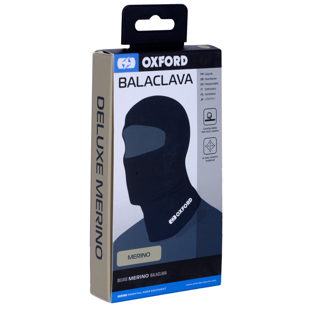 Oxford Deluxe Merino Balaclava Black - FREE UK Shipping, FREE 365 Day Returns | Moto Central