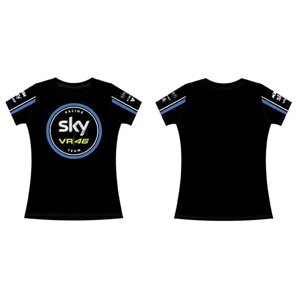 VR46 Team Replica Ladies T-Shirt Black / Blue - FREE UK Shipping, FREE 365 Day Returns | Moto Central