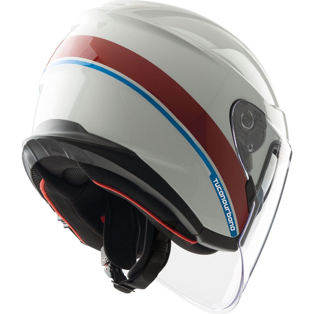 Tucano Urbano EL'Max Open Face Helmet Glossy White Graphic-A  - FREE UK Shipping, FREE 365 Day Returns | Moto Central