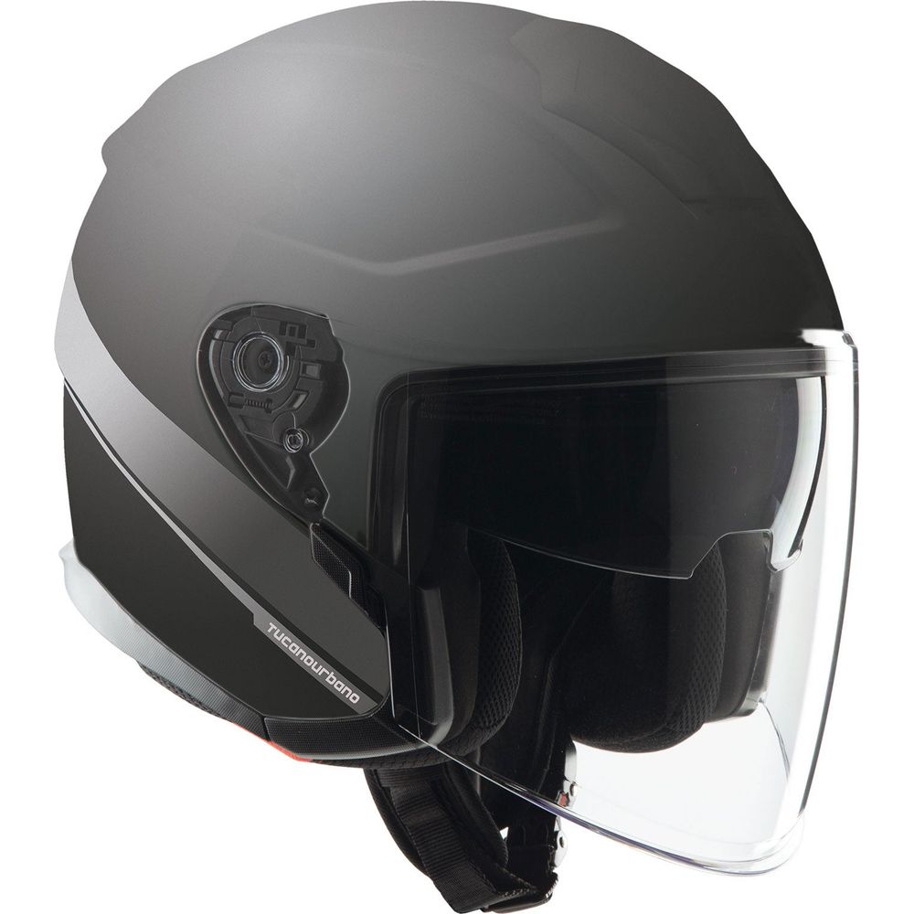 Tucano Urbano EL'Max Open Face Helmet Matt Black Graphic-A