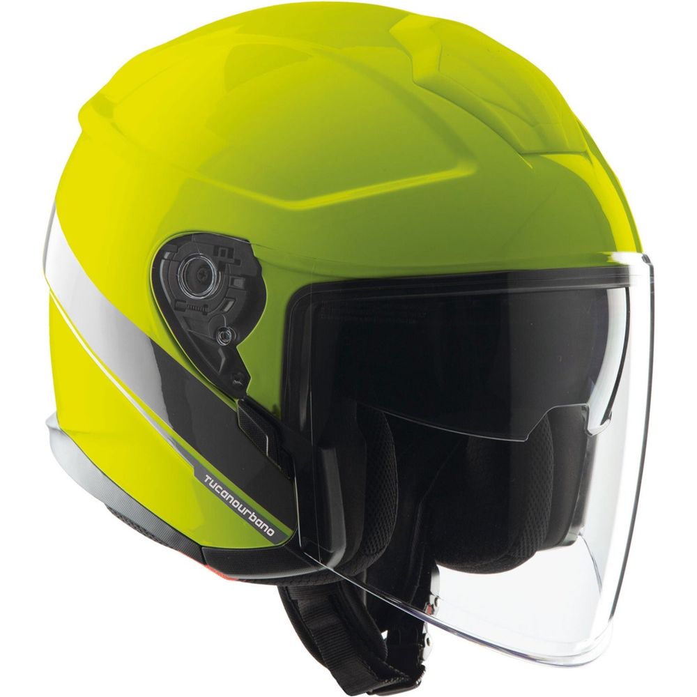 Tucano Urbano EL'Max Open Face Helmet Glossy Fluo Yellow Graphic-A