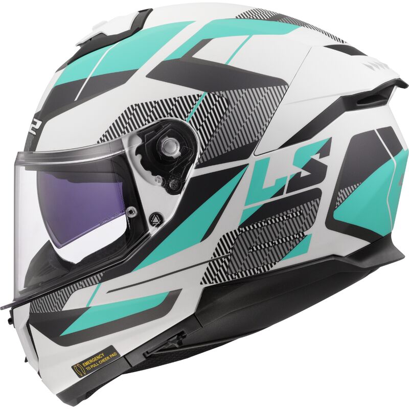 LS2 FF808 Stream 2 Full Face Helmet Road Cyan / Light Grey