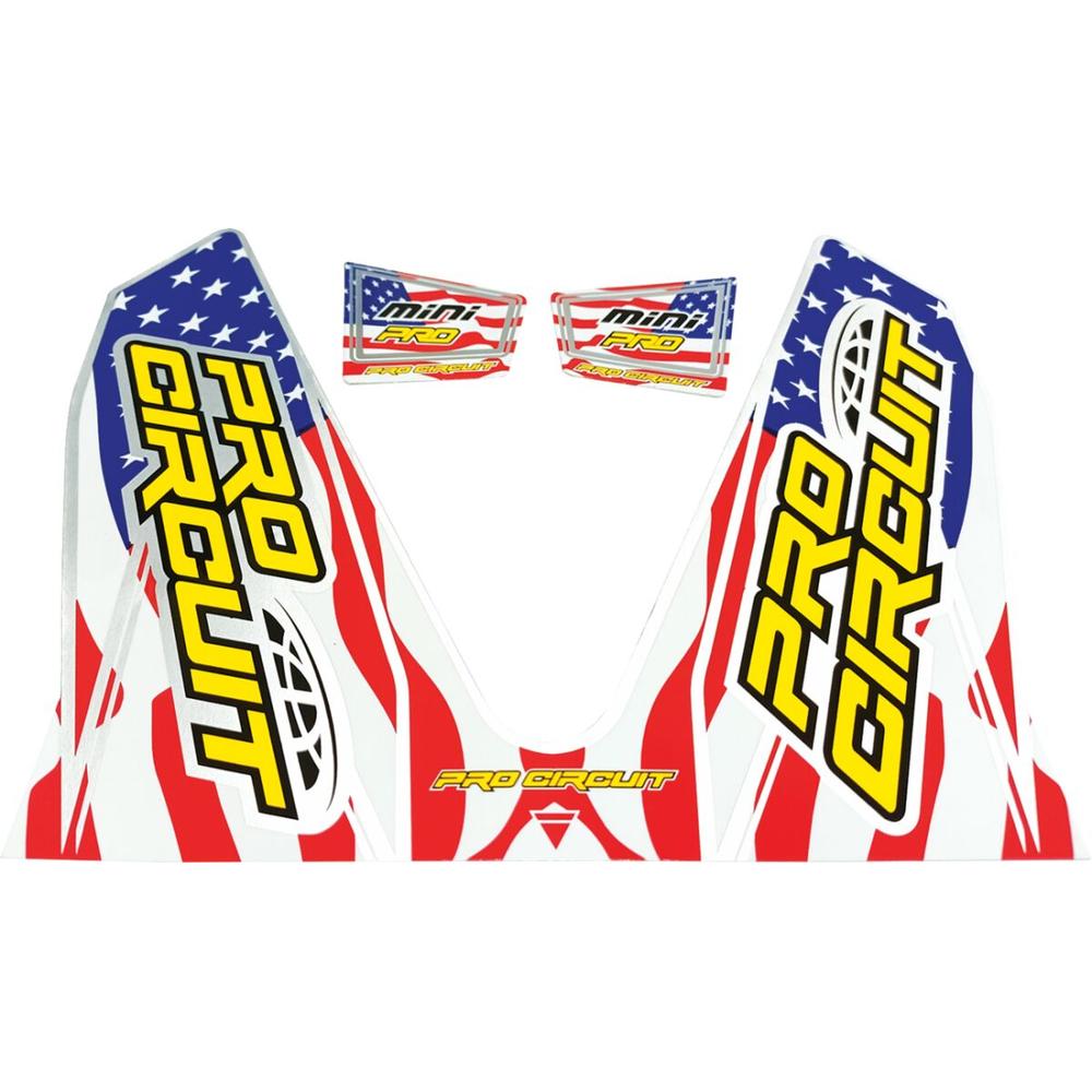 Pro Circuit T-6 Exhaust Mini / Dual Decals Blue / Red / White - FREE UK Shipping, FREE 365 Day Returns | Moto Central