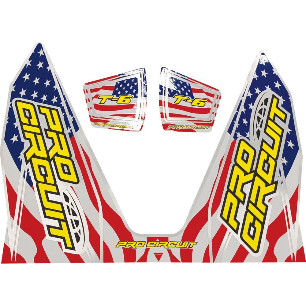 Pro Circuit T-6 Exhaust Decals Blue / Red / White - FREE UK Shipping, FREE 365 Day Returns | Moto Central