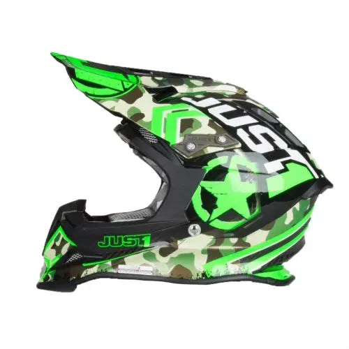 Just1 J12 Carbon MX Helmet Kombat Green