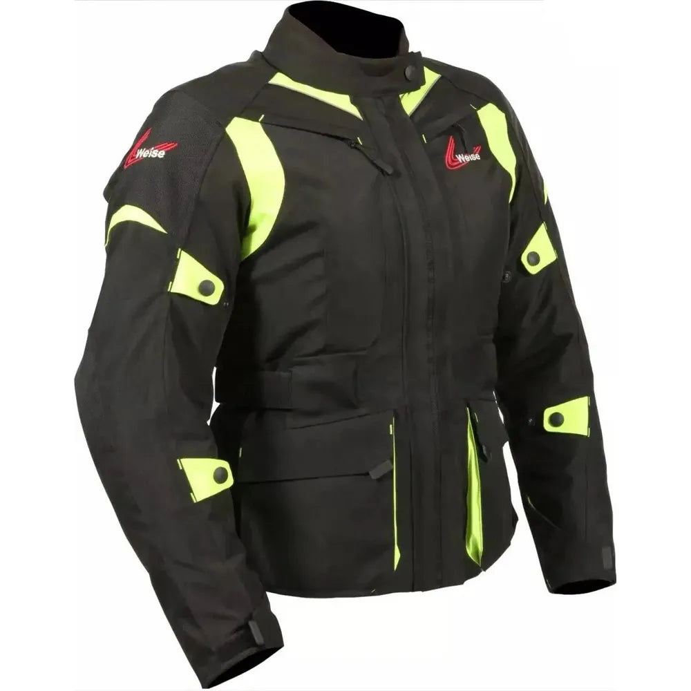 Weise Pioneer Textile Jacket Black / Neon - FREE UK Shipping, FREE 365 Day Returns | Moto Central