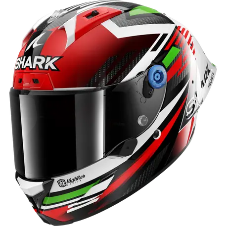 Shark Aeron-GP FIM Full Face Helmet Firstlap Carbon / Red / Green / White - FREE UK Shipping, FREE 365 Day Returns | Moto Central