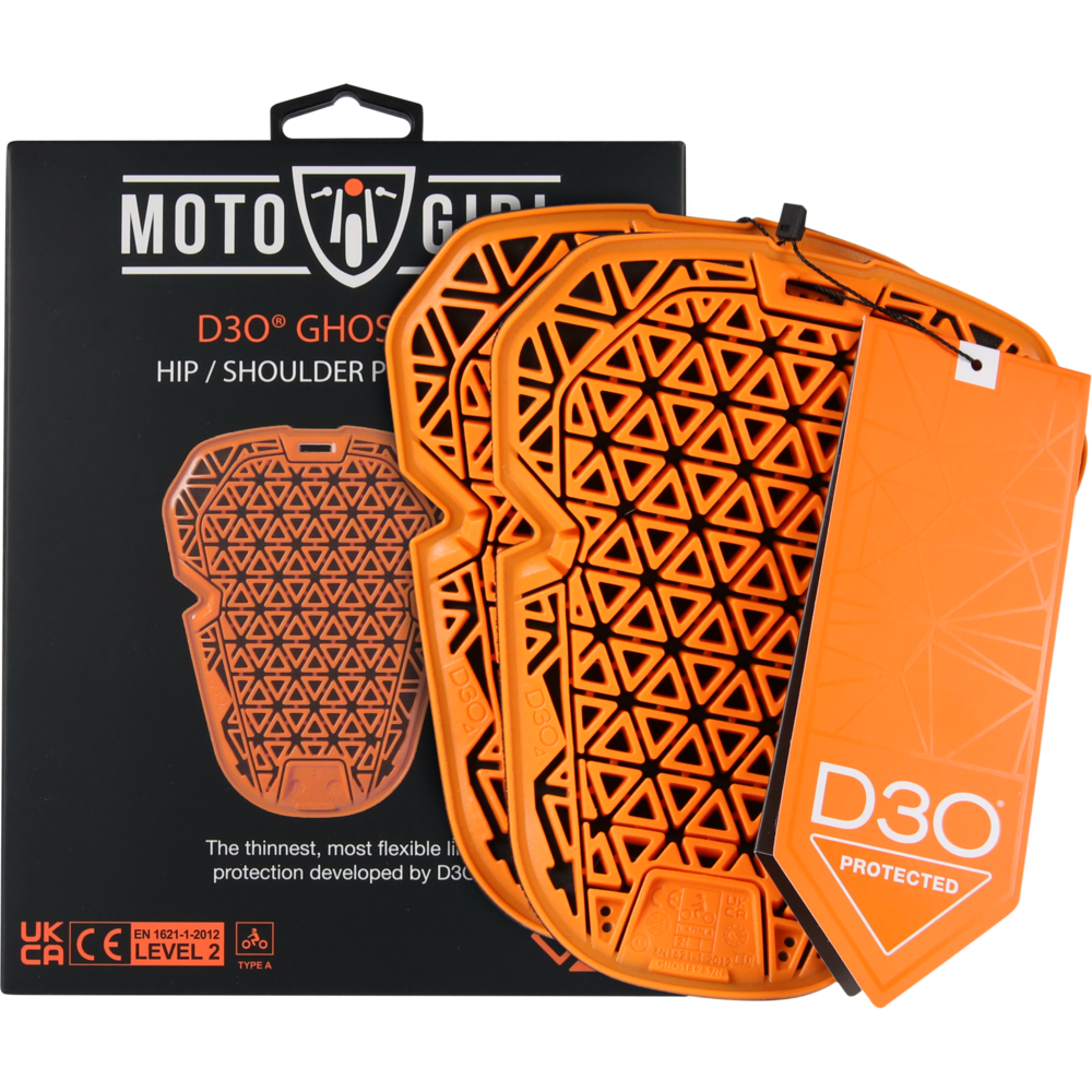 MotoGirl D3O Ghost L2 Ladies Hip / Shoulder Protector Orange - Pair