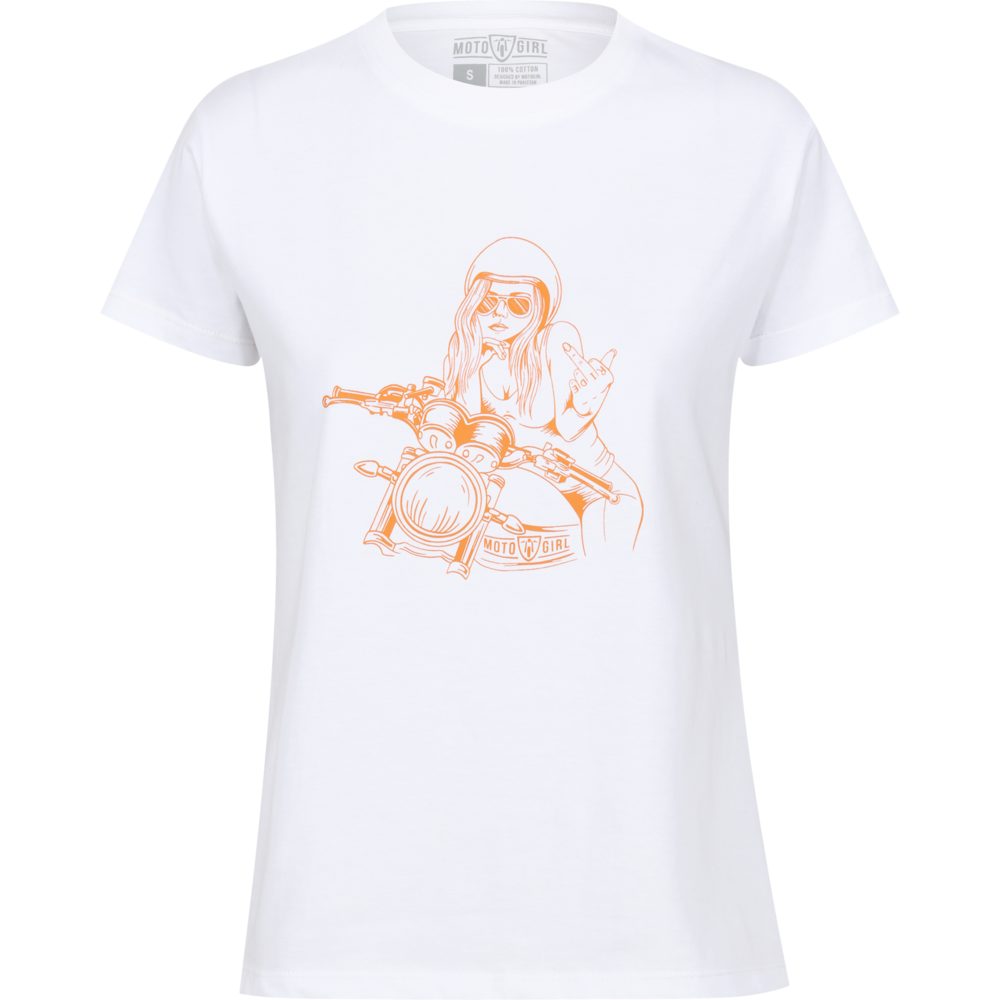 MotoGirl Rebel Girl Ladies T-Shirt White