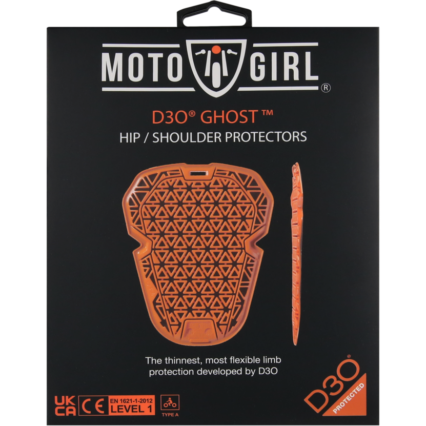 MotoGirl D3O Ghost L1 Ladies Hip / Shoulder Protector Orange - Pair - FREE UK Shipping, FREE 365 Day Returns | Moto Central