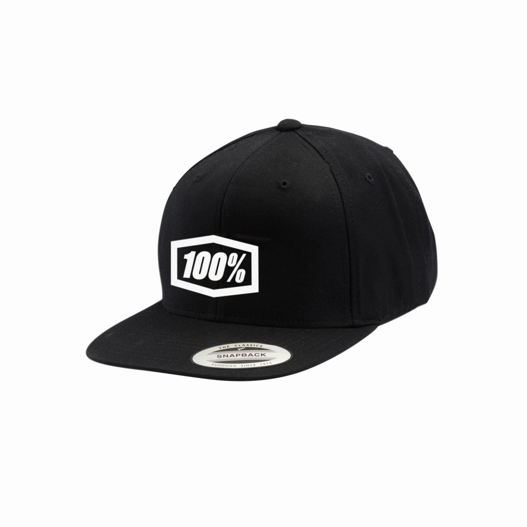 100% Classic Snapback Hat Black - FREE UK Shipping, FREE 365 Day Returns | Moto Central