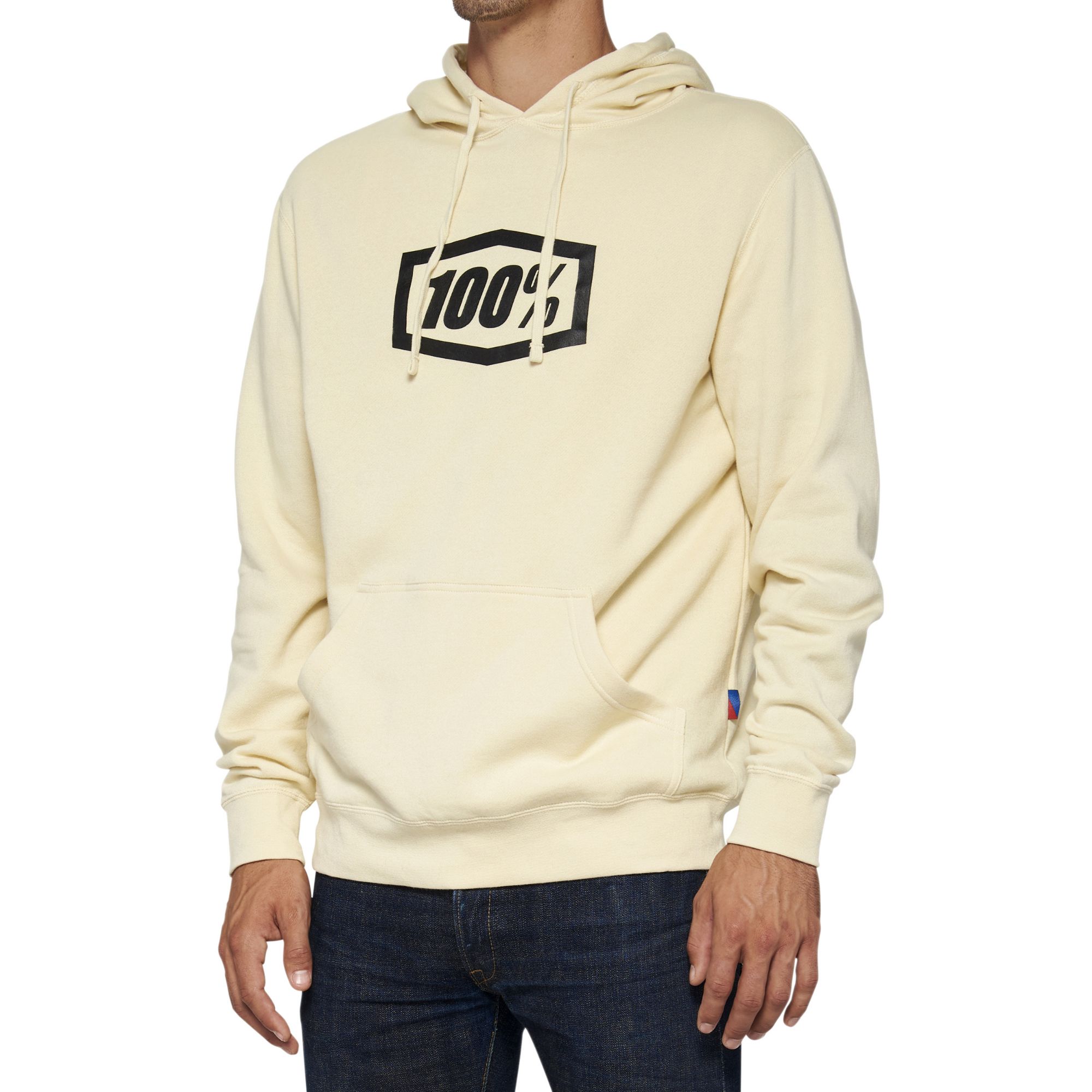 100% Icon Pullover Hoodie Chalk - FREE UK Shipping, FREE 365 Day Returns | Moto Central