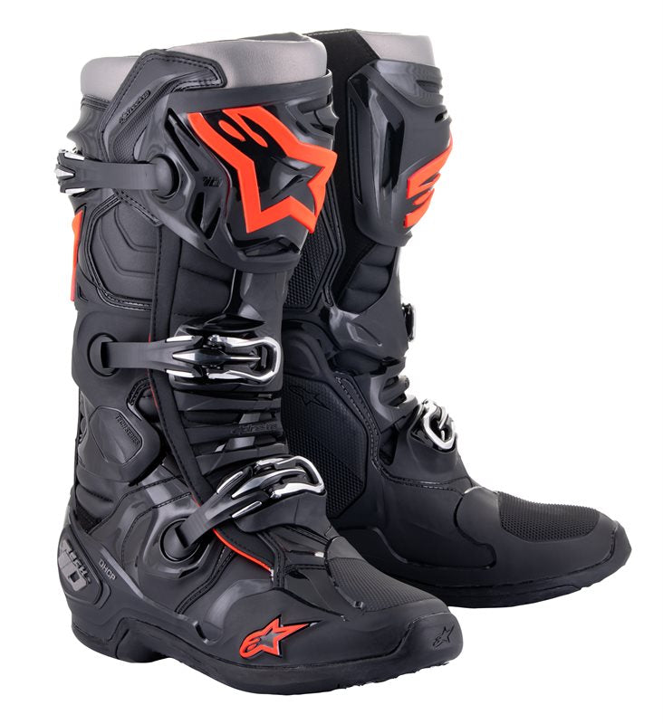 Alpinestars Tech 10 Off-Road Boots Black / Fluo Red