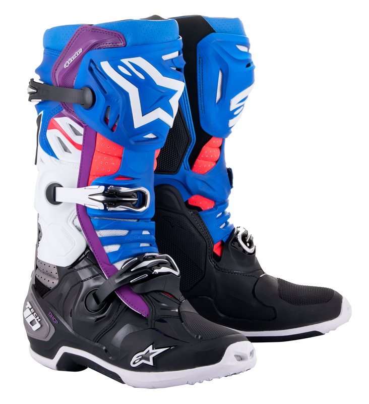 Alpinestars Tech 10 Supervented Off-Road Boots Black / Enamel Blue / Purple / White