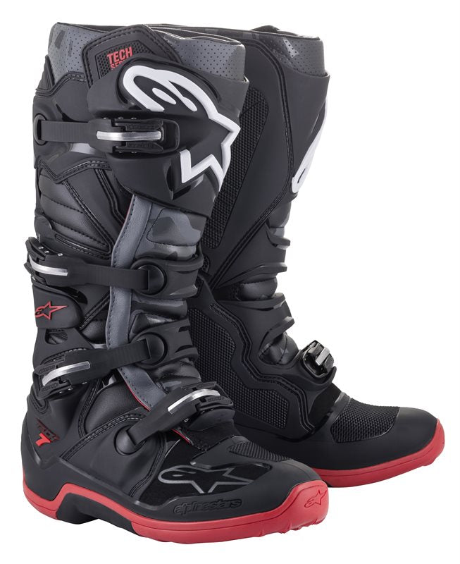 Alpinestars Tech 7 Off-Road Boots Black / Cool Grey / Red