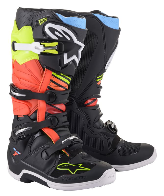 Alpinestars Tech 7 Off-Road Boots Black / Fluo Yellow / Fluo Red