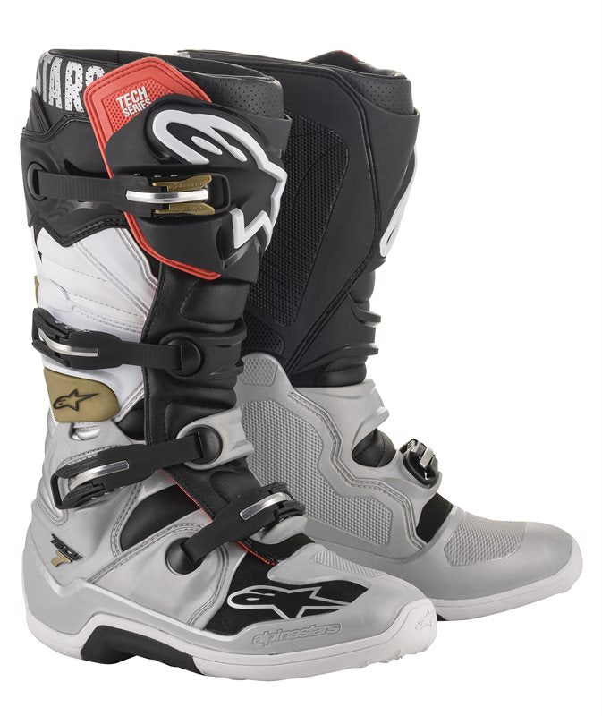 Alpinestars Tech 7 Off-Road Boots Black / Silver / White / Gold