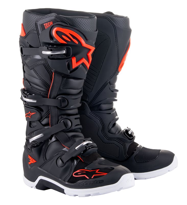 Alpinestars Tech 7 Enduro Off-Road Boots Black / Fluo Red