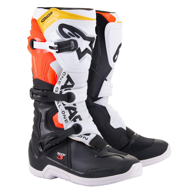 Alpinestars Tech 3 Off-Road Boots Black / White / Fluo Red / Yellow