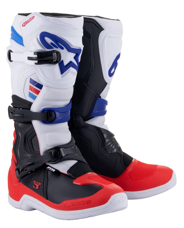 Alpinestars Tech 3 Off-Road Boots White / Bright Red / Dark Blue