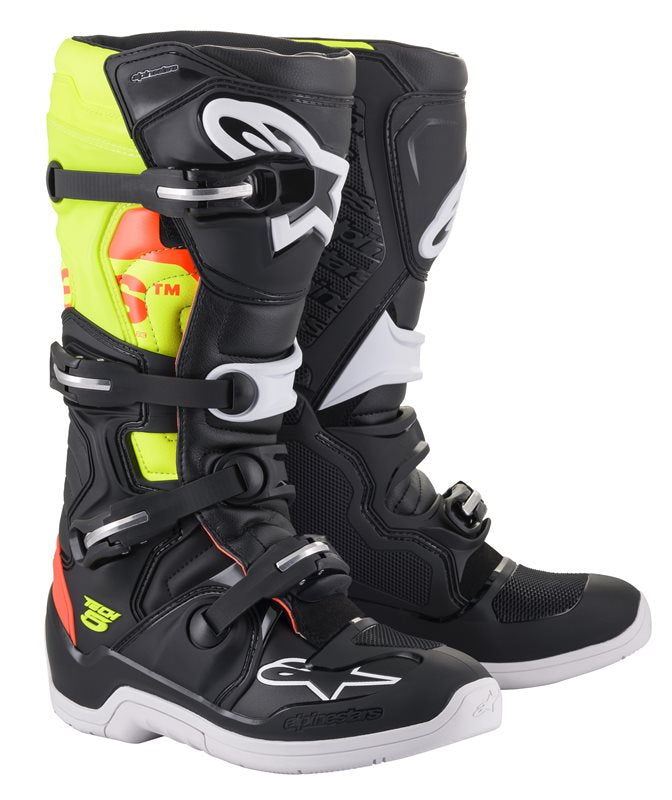 Alpinestars Tech 5 Off-Road Boots Black / Fluo Red / Fluo Yellow