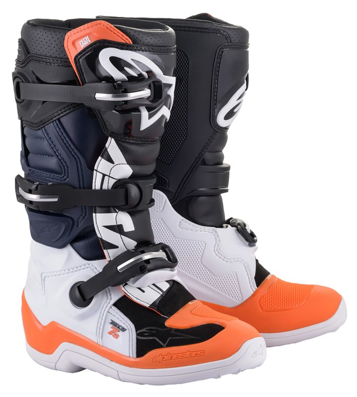 Alpinestars Youth Tech 7 S Off-Road Boots Black / White / Fluo Orange