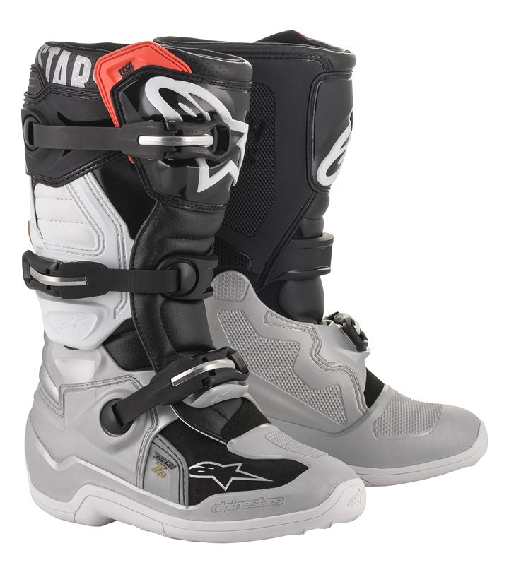 Alpinestars Youth Tech 7 S Off-Road Boots Black / Silver / White / Gold