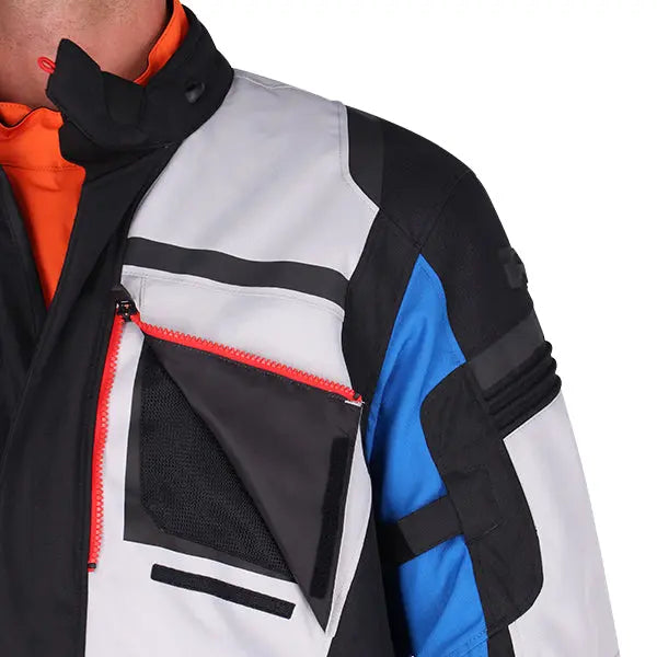 Richa Brutus Touring Gore-Tex Jacket Grey / Blue / Red - FREE UK Shipping, FREE 365 Day Returns | Moto Central