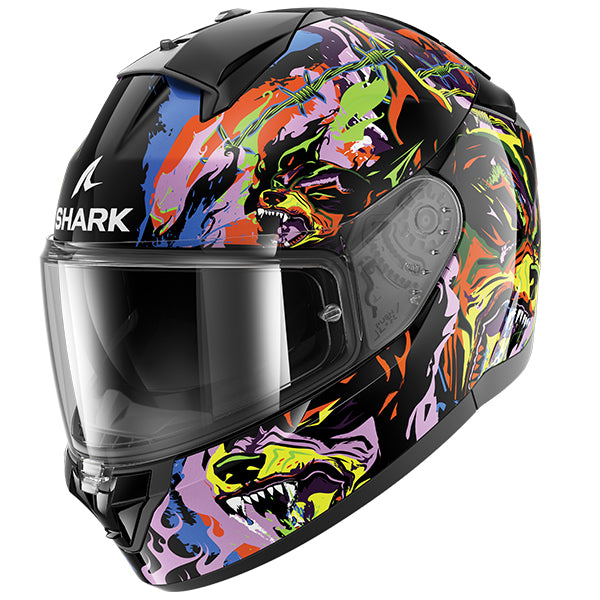 Shark Ridill 2 Full Face Helmet Raging Beast Black / Violet / Yellow - FREE UK Shipping, FREE 365 Day Returns | Moto Central