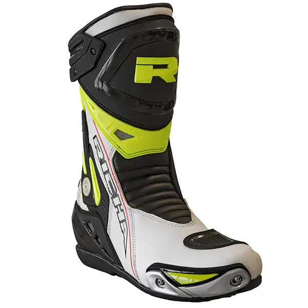 Richa Blade Waterproof Boots White / Black / Fluo Yellow  from Moto Central - Motorcycle Clothing