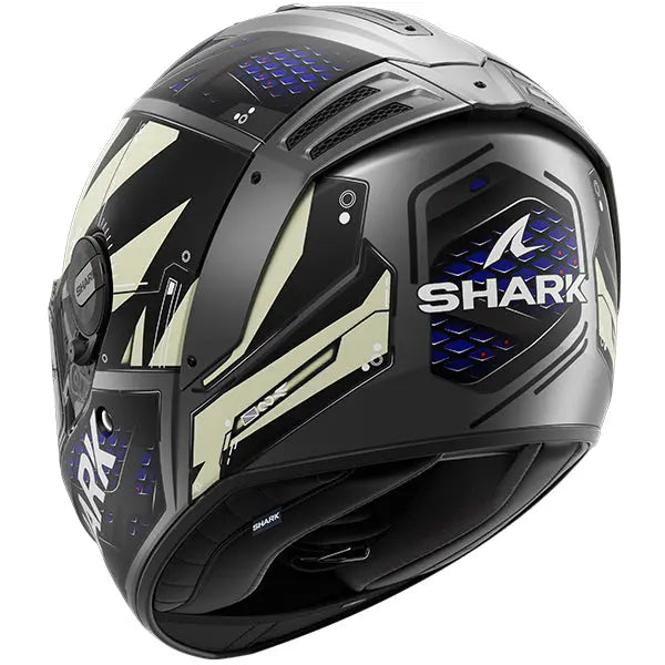 Shark Spartan RS Full Face Helmet Stingrey Matt Anthracite / Blue / Black  from Moto Central - Motorcycle Clothing