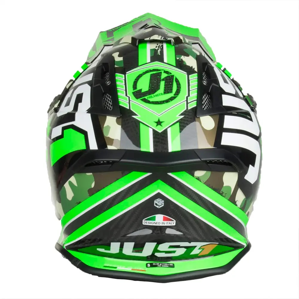 Just1 J12 Carbon MX Helmet Kombat Green