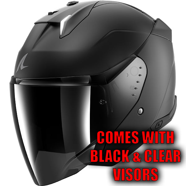 Shark Skwal i3 Jet Open Face Helmet Dark Shadow Matt Black