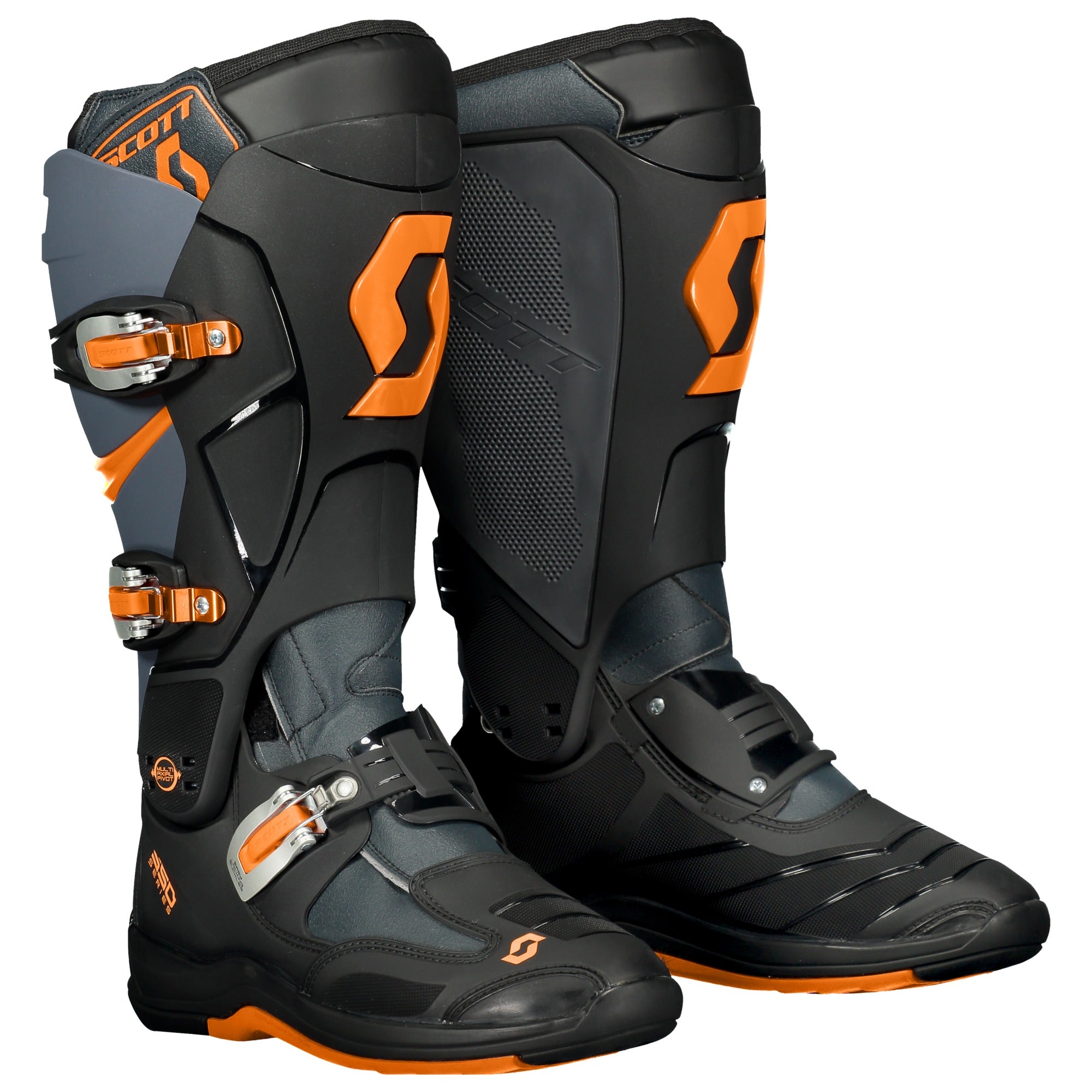 Scott MX 550 Boots Grey / Neon Orange