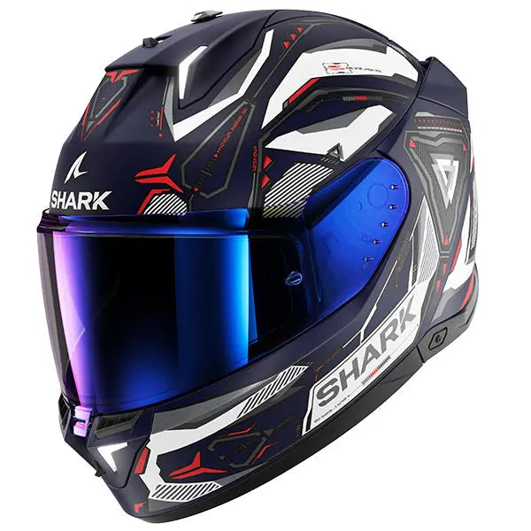 Shark Skwal i3 Full Face Helmet Linik Matt Blue / White / Red - FREE UK Shipping, FREE 365 Day Returns | Moto Central