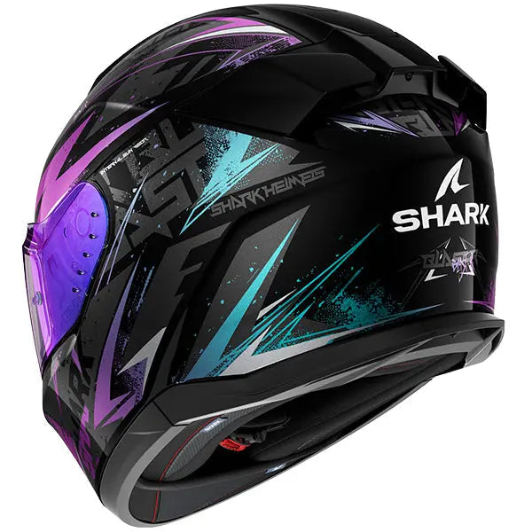 Shark D-Skwal 3 Full Face Helmet Blast R Black / Blue / Purple - FREE UK Shipping, FREE 365 Day Returns | Moto Central