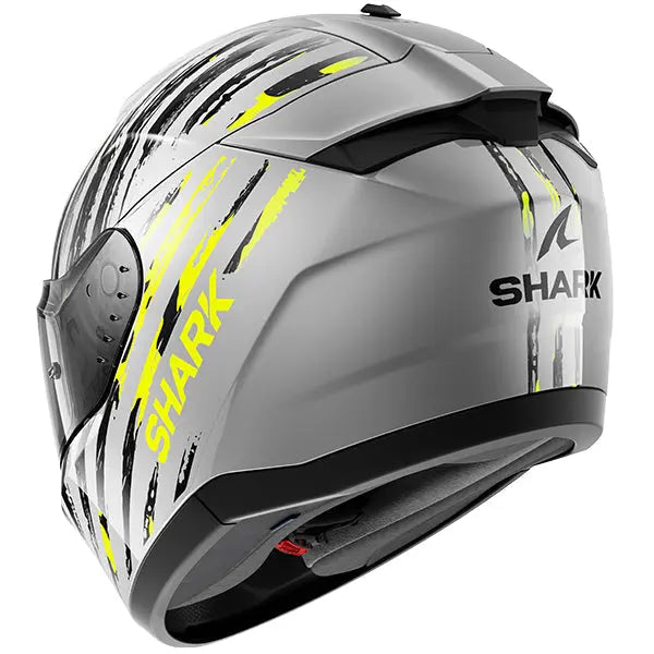 Shark Ridill 2 Full Face Helmet Assya Silver / Anthracite / Yellow - FREE UK Shipping, FREE 365 Day Returns | Moto Central