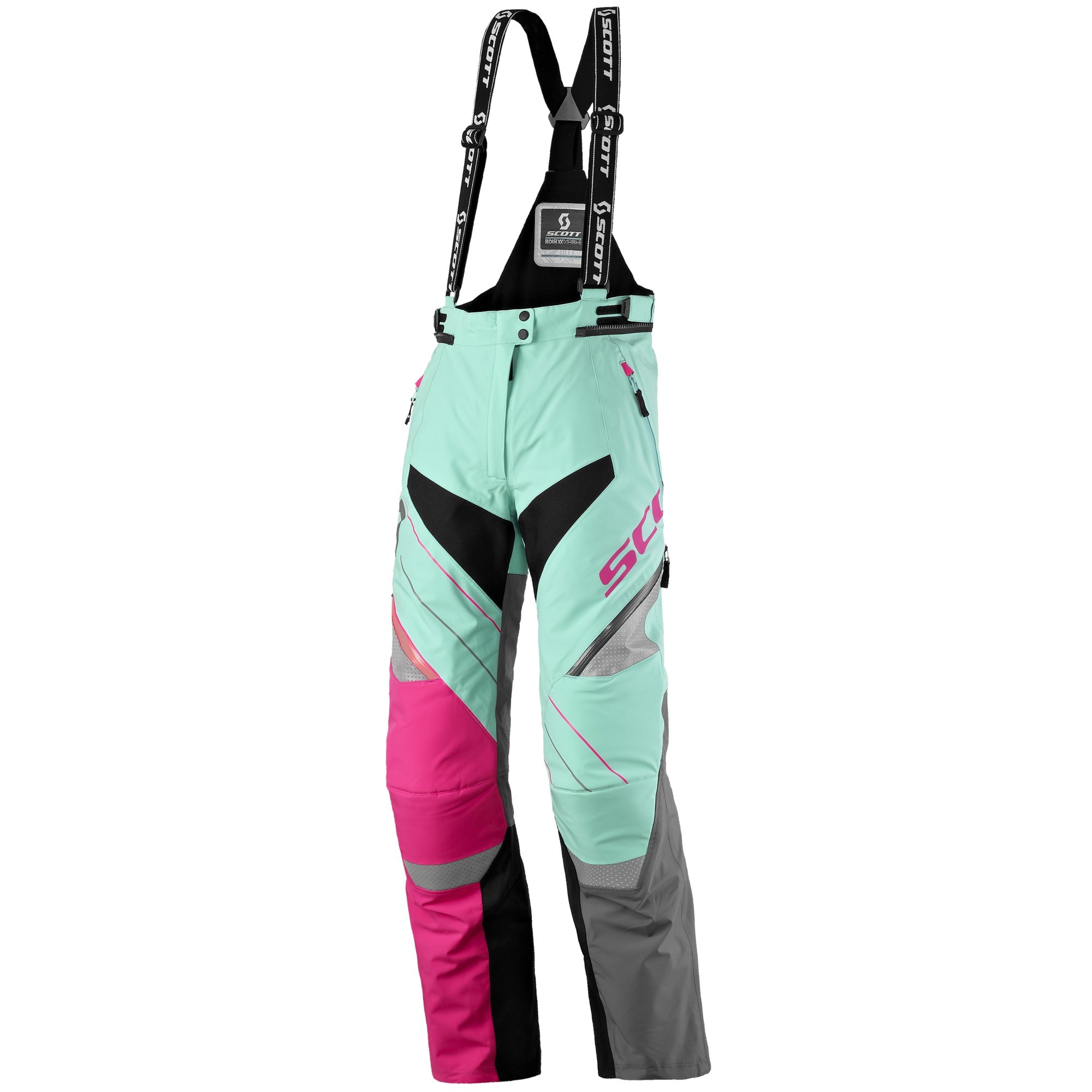 Scott Shell Pro Ladies Textile Trouser Light Mint Green / Neon Pink