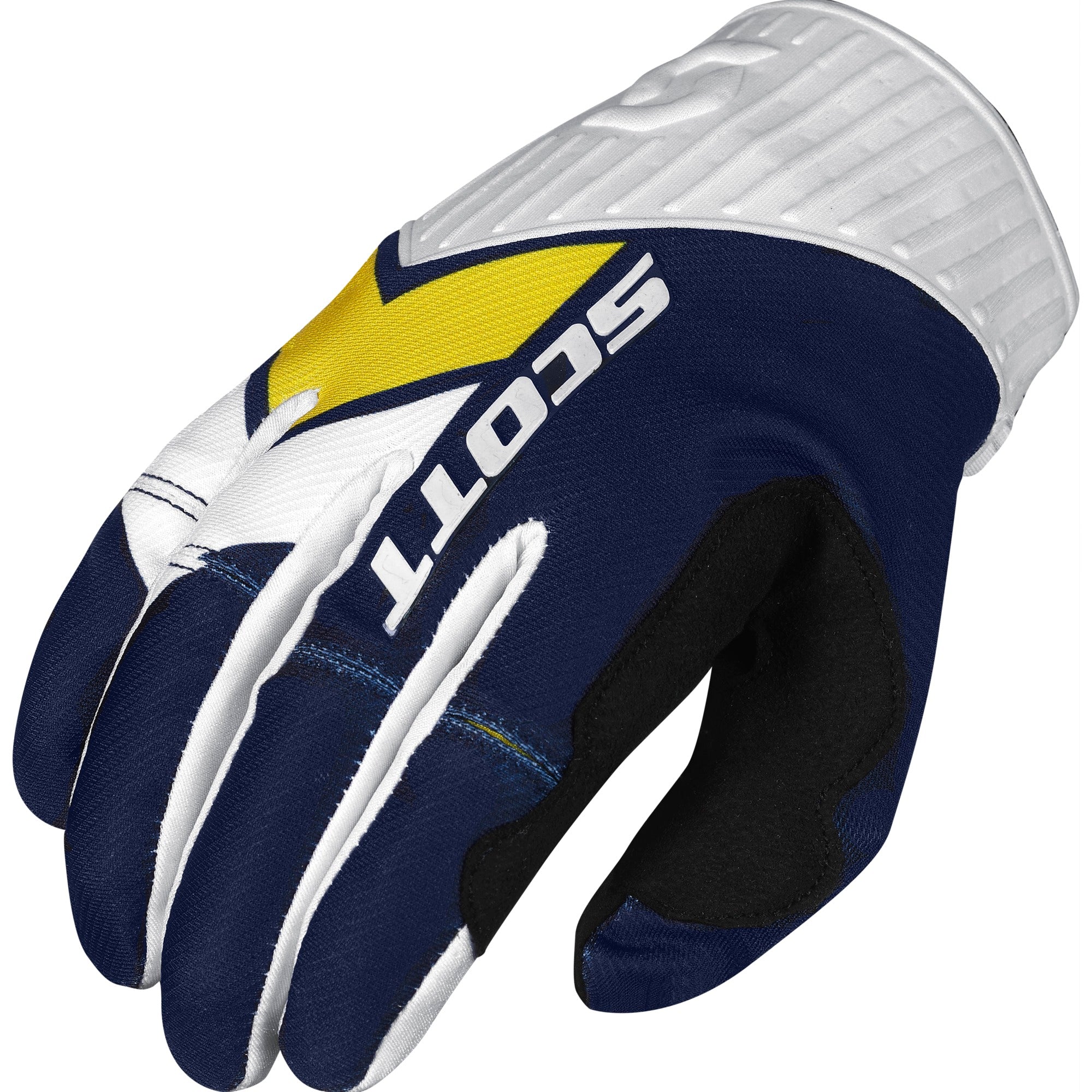 Scott 450 Podium Gloves Blue / Yellow  - FREE UK Shipping, FREE 365 Day Returns | Moto Central