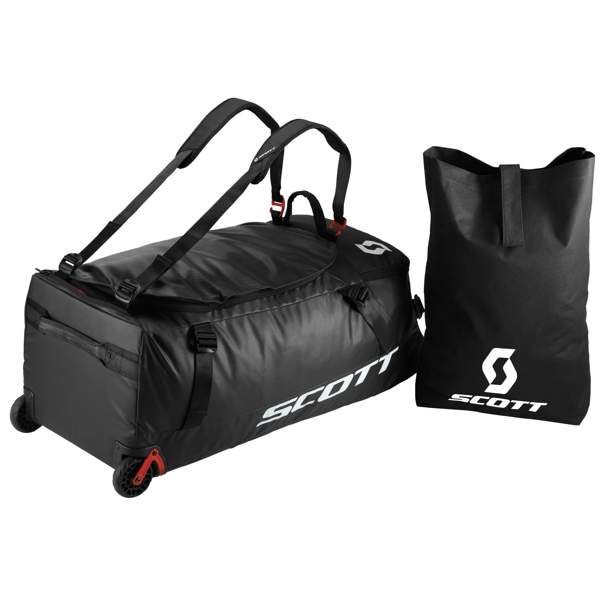 Scott Duffle 110 Wheel Bag Black / Red Clay  - FREE UK Shipping, FREE 365 Day Returns | Moto Central