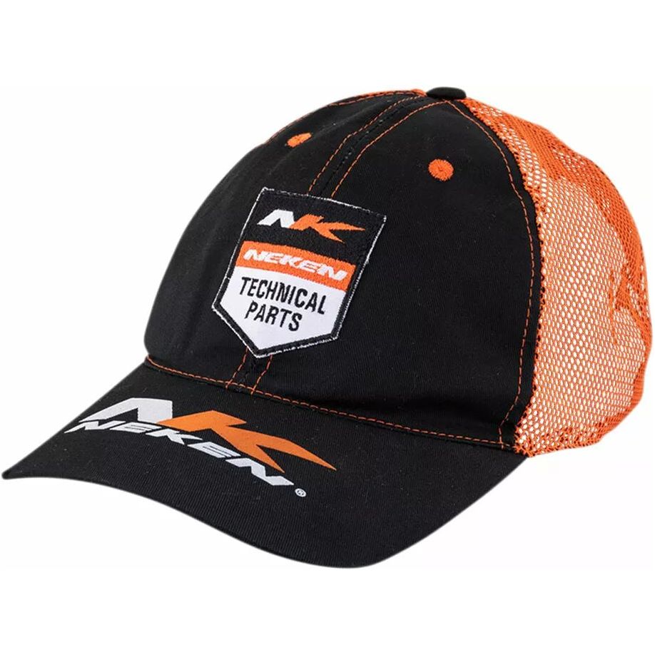 Neken Trucker Curved Bill Hat Black / Orange